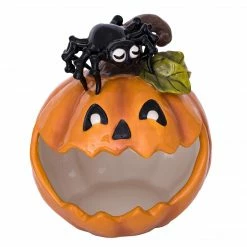 Faire Blue Sky Pumpkin Spider Candy Bowl Collectibles