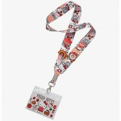 Loungefly Hello Kitty Pumpkin Spice Lanyard With Cardholder And Enamel Pins
