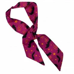 Faire Johanna Parker X Lipstick & Chrome Halloween Bats Skinny Scarf