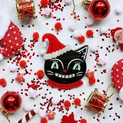 Faire Johanna Parker X Lipstick & Chrome That Festive Feline Brooch