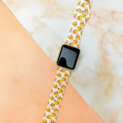 Faire Candy Corn (White) Printed Silicone Watch Band - M/L