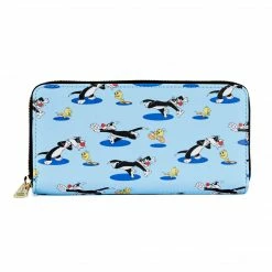 Loungefly Looney Tunes Tweety & Sylvester AOP Ziparound Wallet