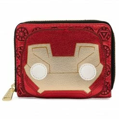 Loungefly In Stock Pop By Loungefly Marvel Iron Man Head Ziparound Wallet