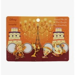 Loungefly In Stock Loungefly Beauty And The Beast 4 Piece Enamel Pin Set