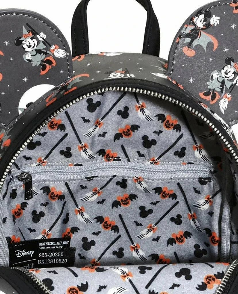 Loungefly Disney Mickey Minnie Halloween Vamp Witch AOP Mini Backpack 3 Loungefly Disney Mickey Minnie Halloween Vamp Witch AOP Mini Backpack