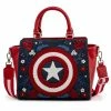 Loungefly In Stock Loungefly Marvel Captain America 80th Anniversary Floral Shield Crossbody