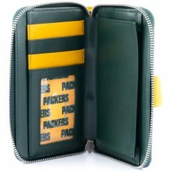 Loungefly In Stock Loungefly NFL Greenbay Packers Logo AOP Bifold Wallet