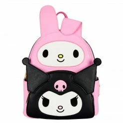 Deals Merch Ventures Store 16 Loungefly Sanrio My Melody & Kuromi Double Pocket Backpack Loungefly In Stock