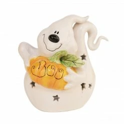 Faire Blue Sky Boo Pumpkin Candle House Collectibles