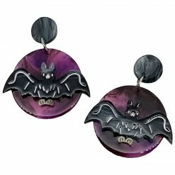 Faire Lipstick & Chrome Midnight Flight Halloween Earrings