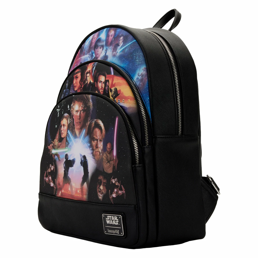 Loungefly Star Wars Prequel Trilogy Triple Pocket Mini Backpack Loungefly In Stock 3 Loungefly Star Wars Prequel Trilogy Triple Pocket Mini Backpack Loungefly In Stock